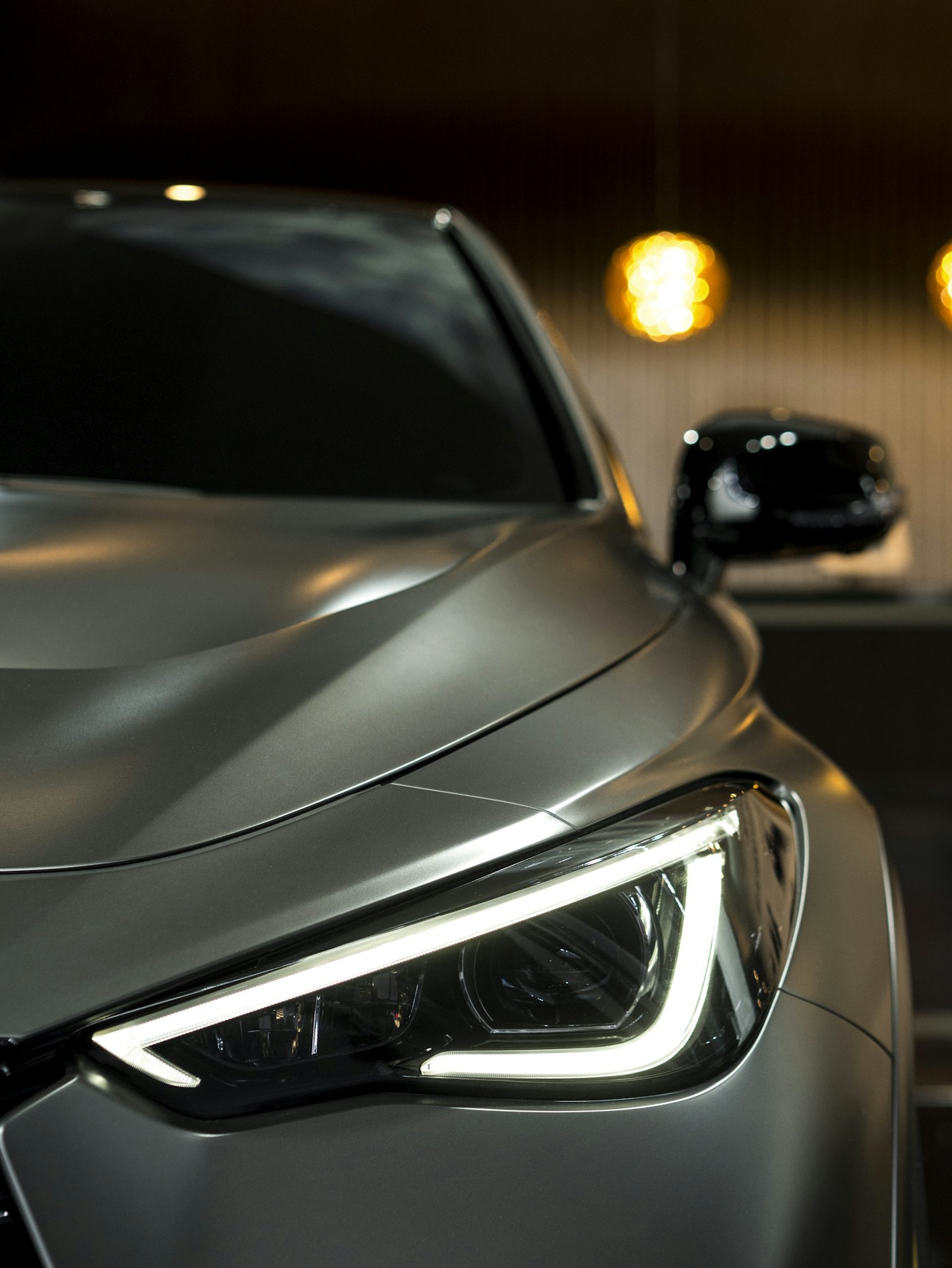 Clean sports coupe at sunset