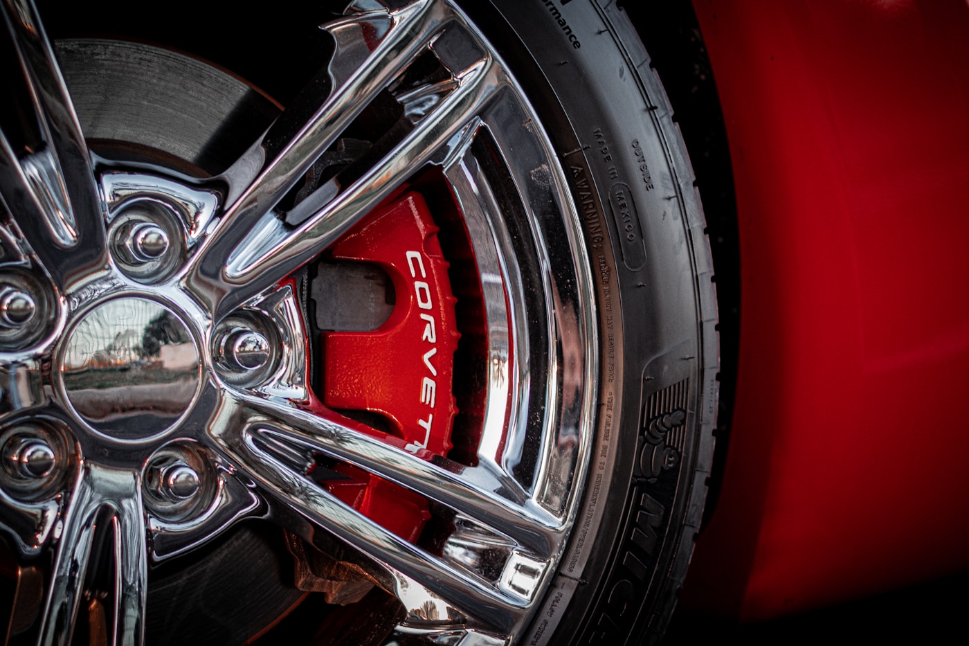 Wheel and tire dressed to a deep finish